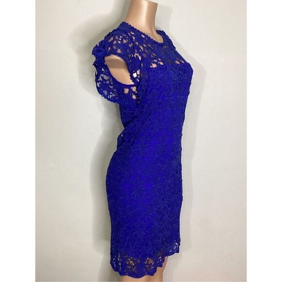 New. VELVET blue Lace-Guipure Dress. Small. Retails $179 Neimans - Picture 6 of 13
